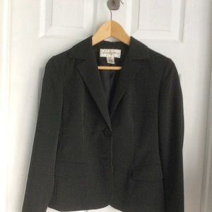 Black blazer with subtle white pinstripe, size 2P,